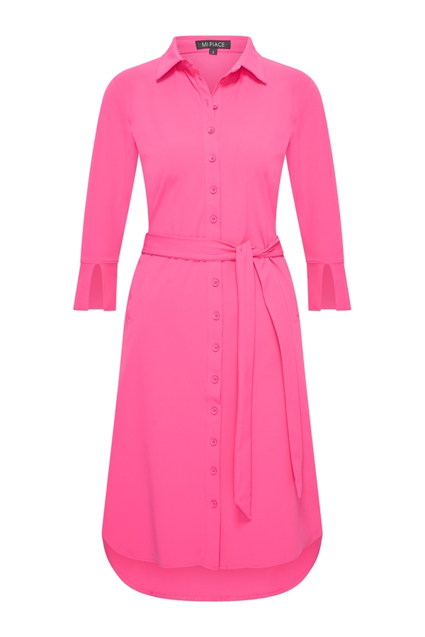 Mi Piace - Jurk 3/4 Mouw - Fuchsia