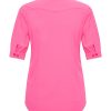 Mi Piace - Blouse Pofmouw Korte Mouw - Fuchsia
