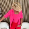 Mi Piace - Short Sleeve Blazer - Fuchsia