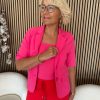 Mi Piace - Short Sleeve Blazer - Fuchsia