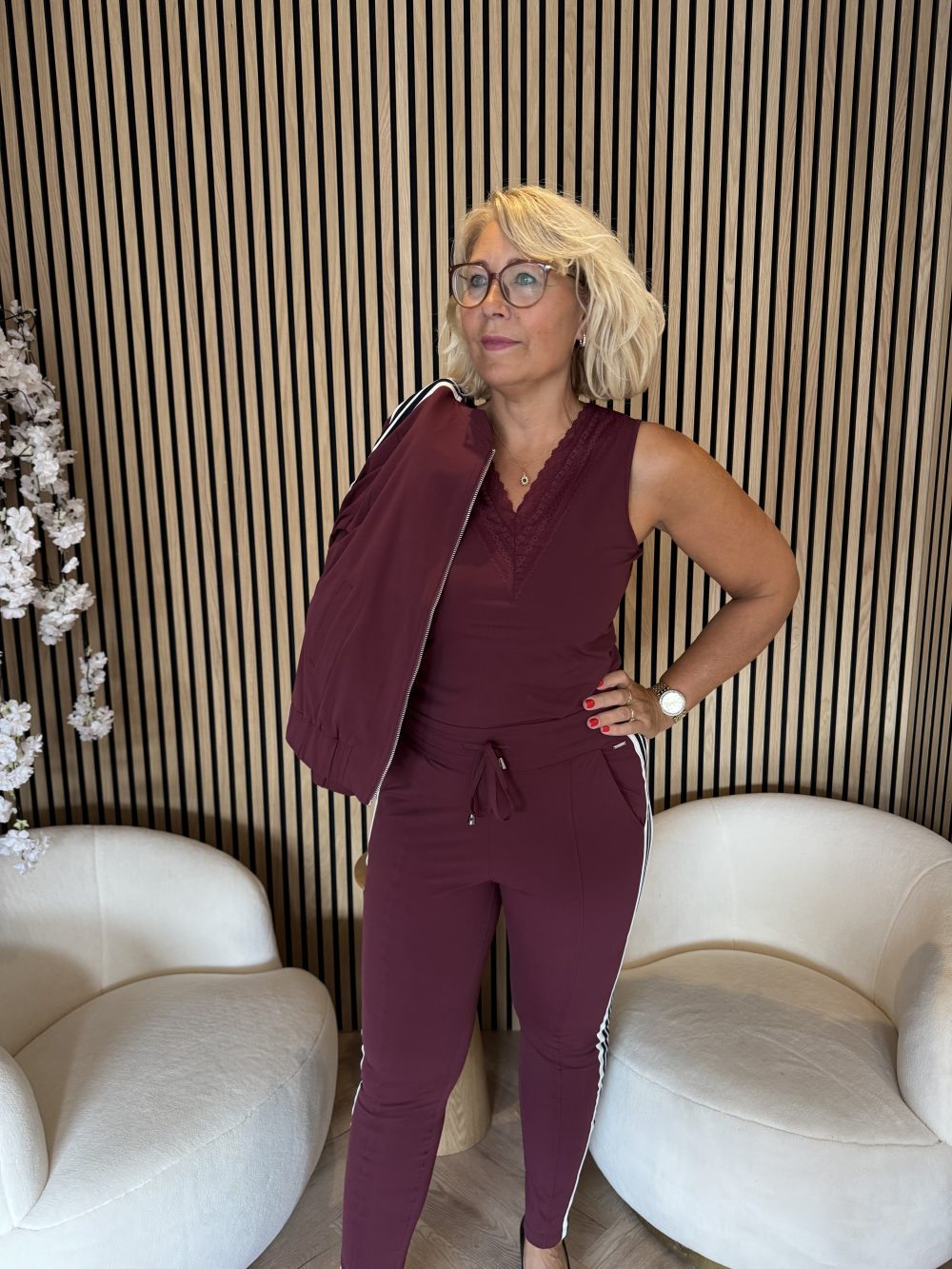 Mi Piace - Top Lace - Burgundy