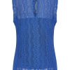 Mi Piace - Top Mouwloos Kant - Cobalt