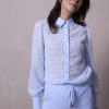 Mi Piace - Blouse Ausbrenner - Light Blue