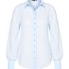 Mi Piace - Blouse Ausbrenner - Light Blue