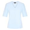Mi Piace - T shirt V Hals - Light Blue