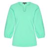 Mi Piace - Top V Hals Lange Mouw - Mint Leaf