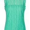 Mi Piace - Top Mouwloos Kant - Mint Leaf