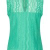 Mi Piace - Top Mouwloos Kant - Mint Leaf