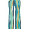 Mi Piace - Broek Straight Swirly Print - Mint Leaf