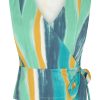 Mi Piace - Top Swirly Print Overslag - Mint Leaf