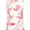 Mi Piace - Blouse Sleeveless Line Flower Print - Off White | Red