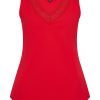 Mi Piace - Hemd V Hals Kant - Red