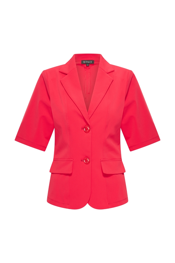Mi Piace - Short Sleeve Blazer - Red