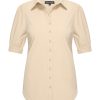 Mi Piace - Blouse Pofmouw Korte Mouw - Sand