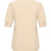 Mi Piace - Blouse Pofmouw Korte Mouw - Sand