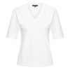 Mi Piace - T shirt V Hals Lange Mouw - White