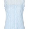 Mi Piace - Top Mouwloos Kant - Light Blue