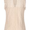 Mi Piace - Top Mouwloos Kant - Beige