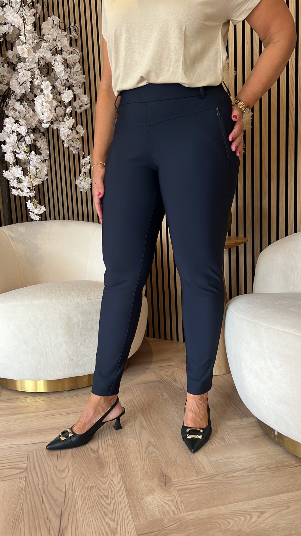 Lady Day - Leanne bonded Trousers - Blue