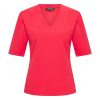 Mi Piace - T shirt V Hals Lange Mouw - Red