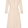 Mi Piace - Jurk 3/4 Mouw - Beige