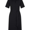 Mi Piace - Jurk Korte Mouw Knoopjes - Black