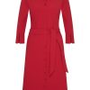 Mi Piace - Jurk 3/4 Mouw - Dark Red