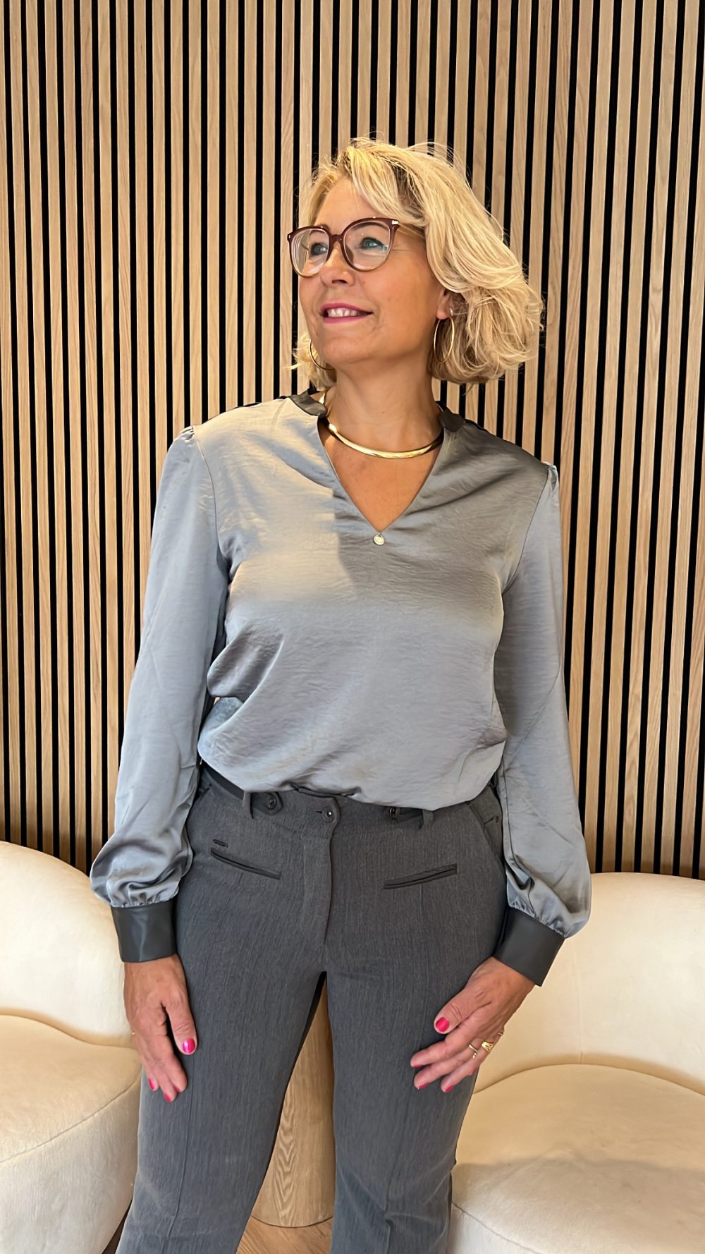 ZIP73 - Top Tailored Collar - Light Grey