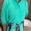 Mi Piace - Blouse Ballon Mouw - Mint Leaf
