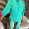 Mi Piace - Blouse Ballon Mouw - Mint Leaf