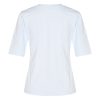 Mi Piace - T shirt V Hals Lange Mouw - Light Blue | Off White Linen Print
