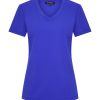 Mi Piace - T shirt V Hals Korte Mouw - Kobalt