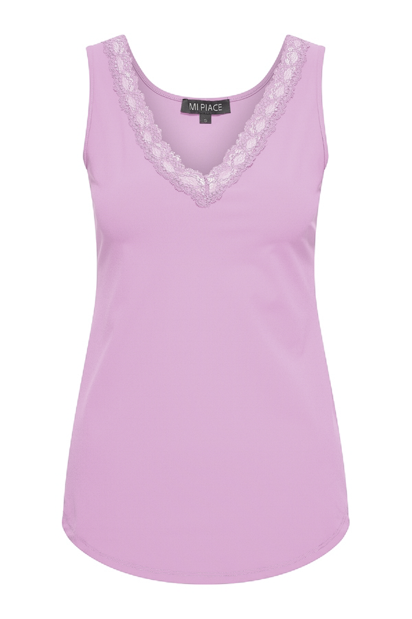 Mi Piace - Hemd V Hals Kant - Lilac