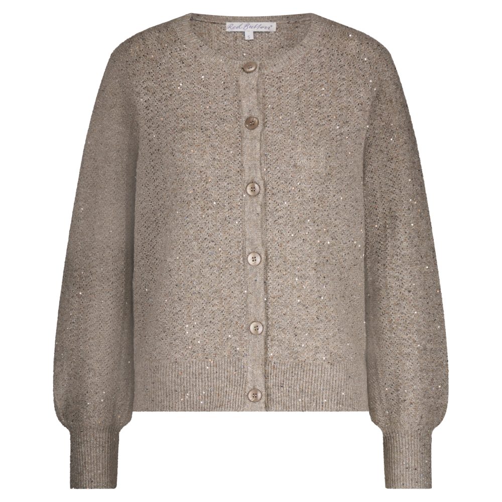 Red Button - Cardigan Ajour Sparkle - Truffle
