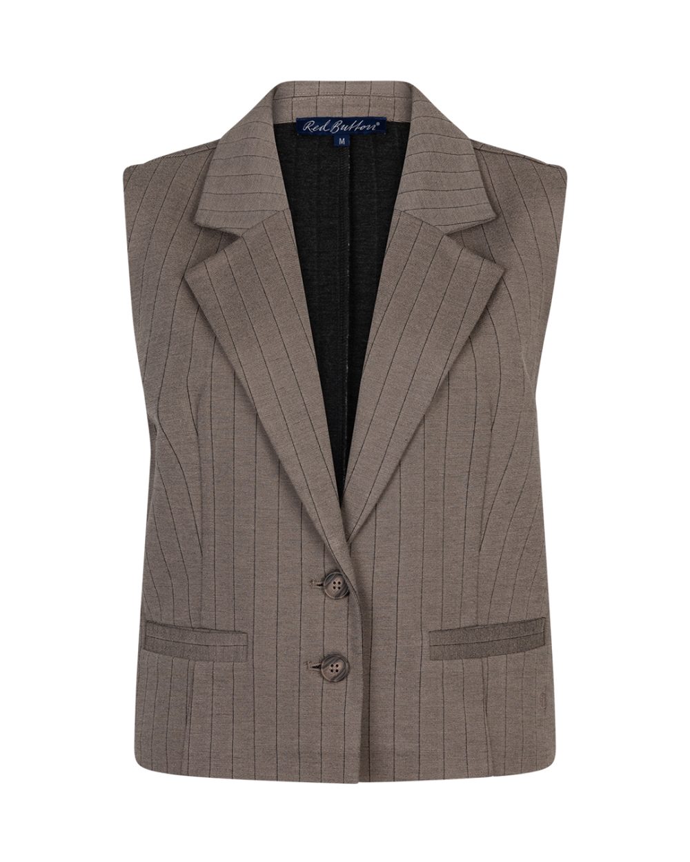 Red Button - Waistcoat Punta Pinstripe - Warm Taupe