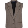 Red Button - Waistcoat Punta Pinstripe - Warm Taupe