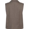 Red Button - Waistcoat Punta Pinstripe - Warm Taupe
