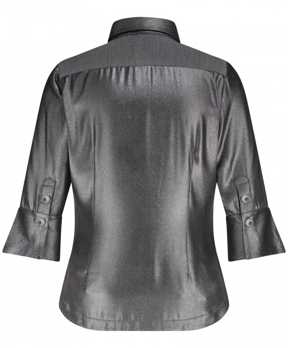 ZIP73 - Blouse Cut-Out Metallic Grey