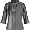 ZIP73 - Blouse Cut-Out Metallic Grey
