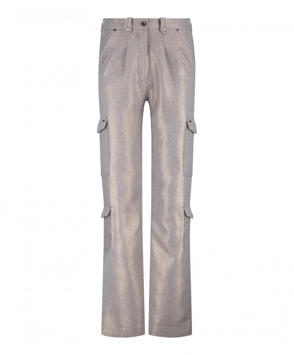 ZIP73 - Cargo Wide Leg Sparkling Grey