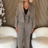 Red Button - Bibette Punta Pinstripe L32 - Warm Taupe