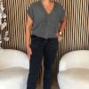 Red Button - Sleeveless Fuzzy - Lava