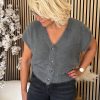 Red Button - Sleeveless Fuzzy - Lava