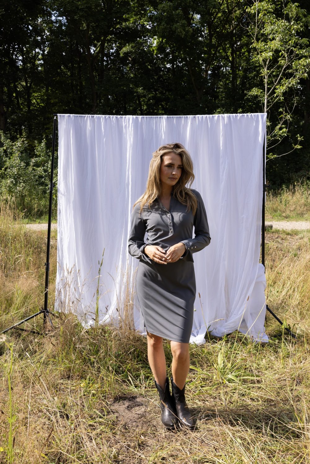 Kimara - Anna Dress - Shadow Grey