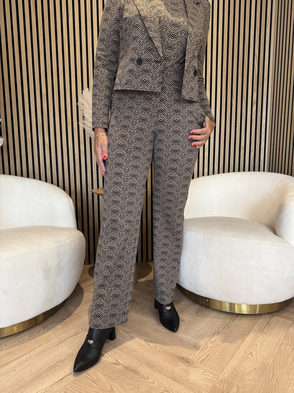 Lady Day - Milana Trousers - Herringbone print