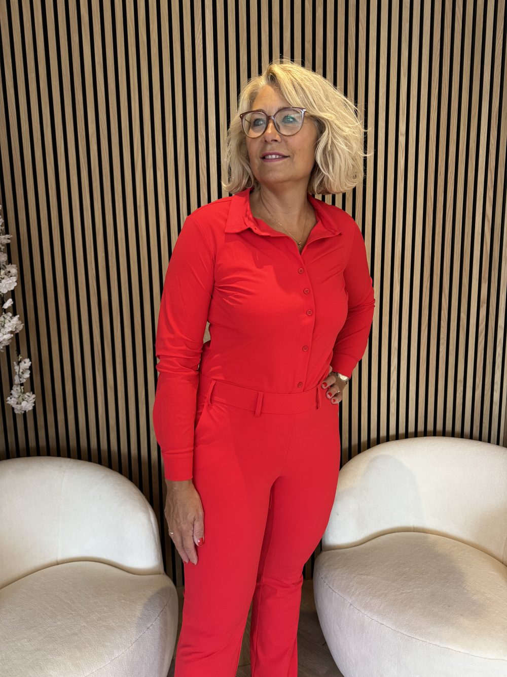 Lady Day - Annika Blouse - Fiery red