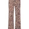 Mi Piace - Trousers Straight Abstracte Print - Burgundy | Latte