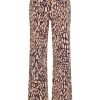 Mi Piace - Trousers Straight Abstracte Print - Burgundy | Latte