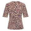 Mi Piace - T Shirt V Neck Abstracte Print - Burgundy | Latte