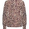 Mi Piace - Top V Neck Abstracte Print - Burgundy | Latte